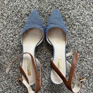 Jean pointy heels